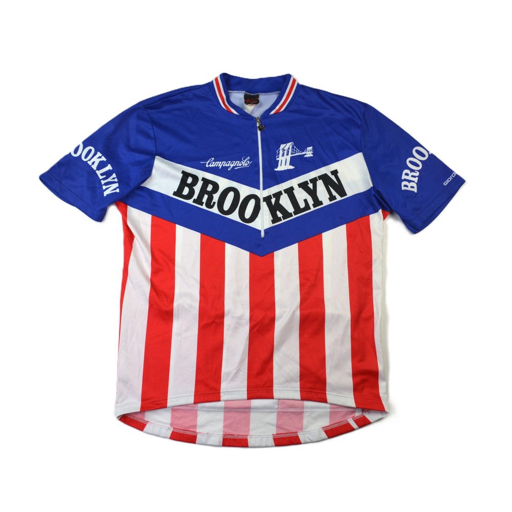 Giordana Brooklyn Chewing Gum Cycling Jersey Mens Red White Blue Short Sleeve L